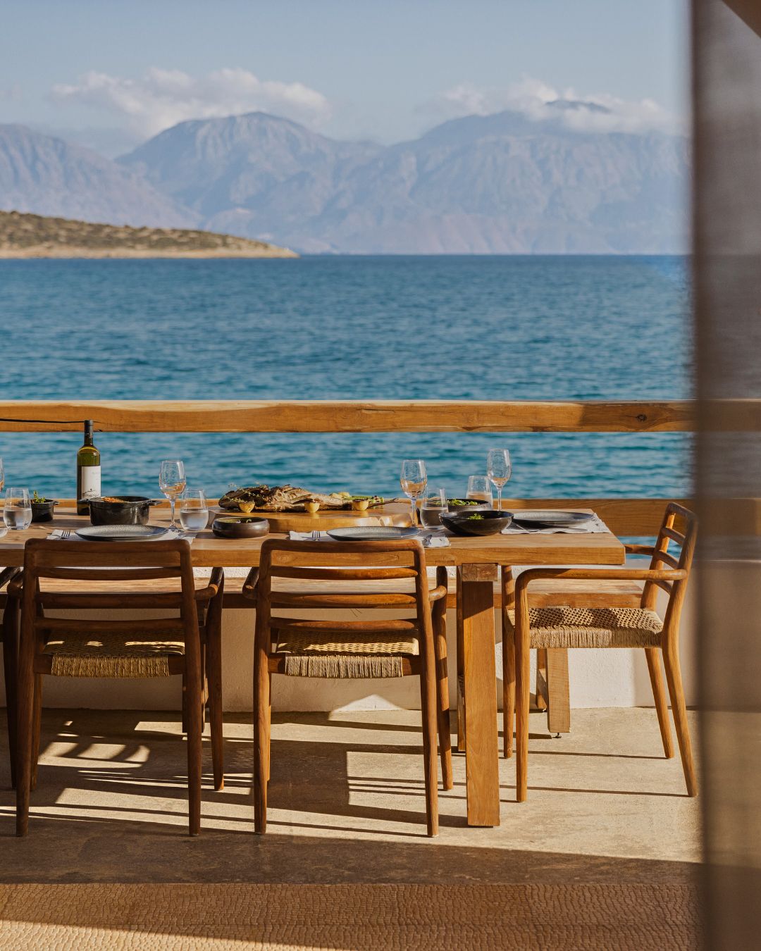 Dining at Minos Beach art hotel